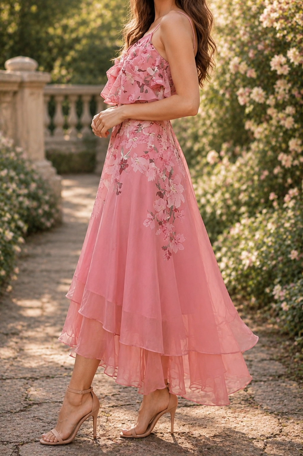 AA 0113C Rose Ruffle Dress