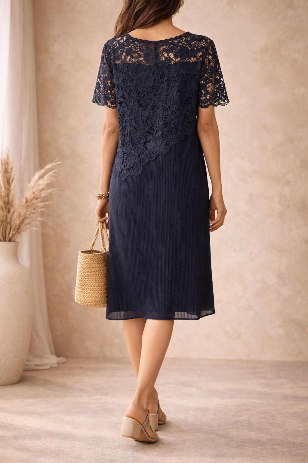 Azure Lace Elegance Dress