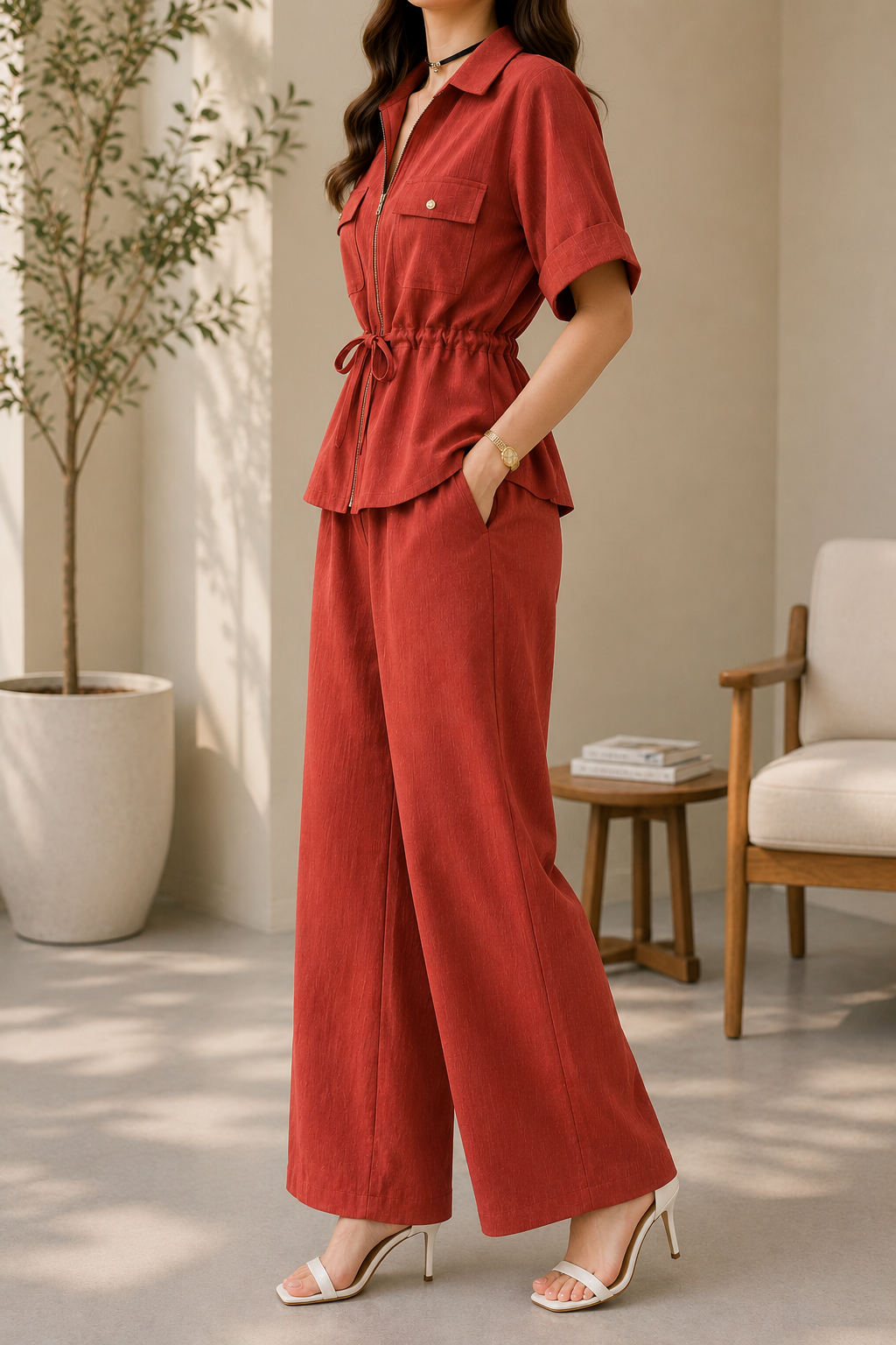 AA 0111F Breeze Linen Co-ord Set