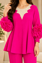 AA 0111 Floral Sleeve Co-ord Set