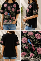 AA 0111F Blossom Pearl Embellished Tee