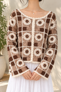 AA 0111 Floral Crochet Button-Up Cardigan