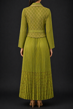Green Grace Pleated Dress
