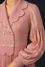 Pink Gold Pleated Dress