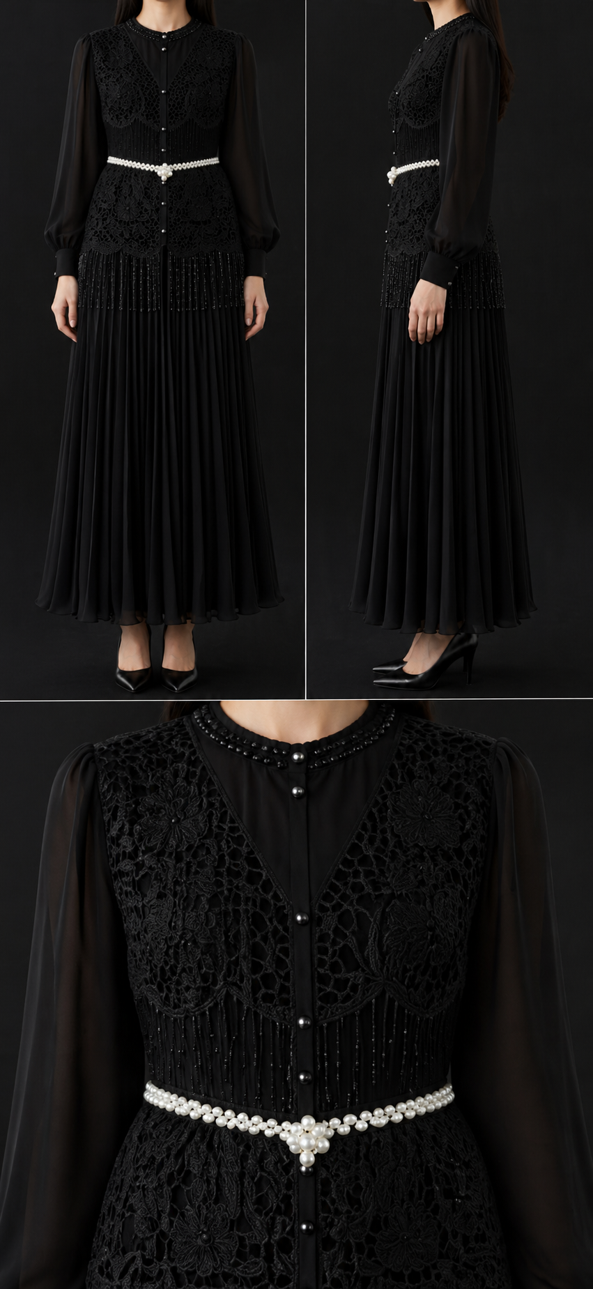 AA 0120 Pearl Luxe Lace Dress