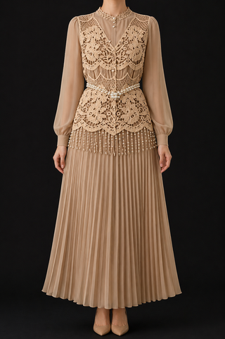 AA 0120 Pearl Luxe Lace Dress