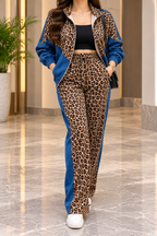 Wild Chic Leopard Print Tracksuit Co-ord Set