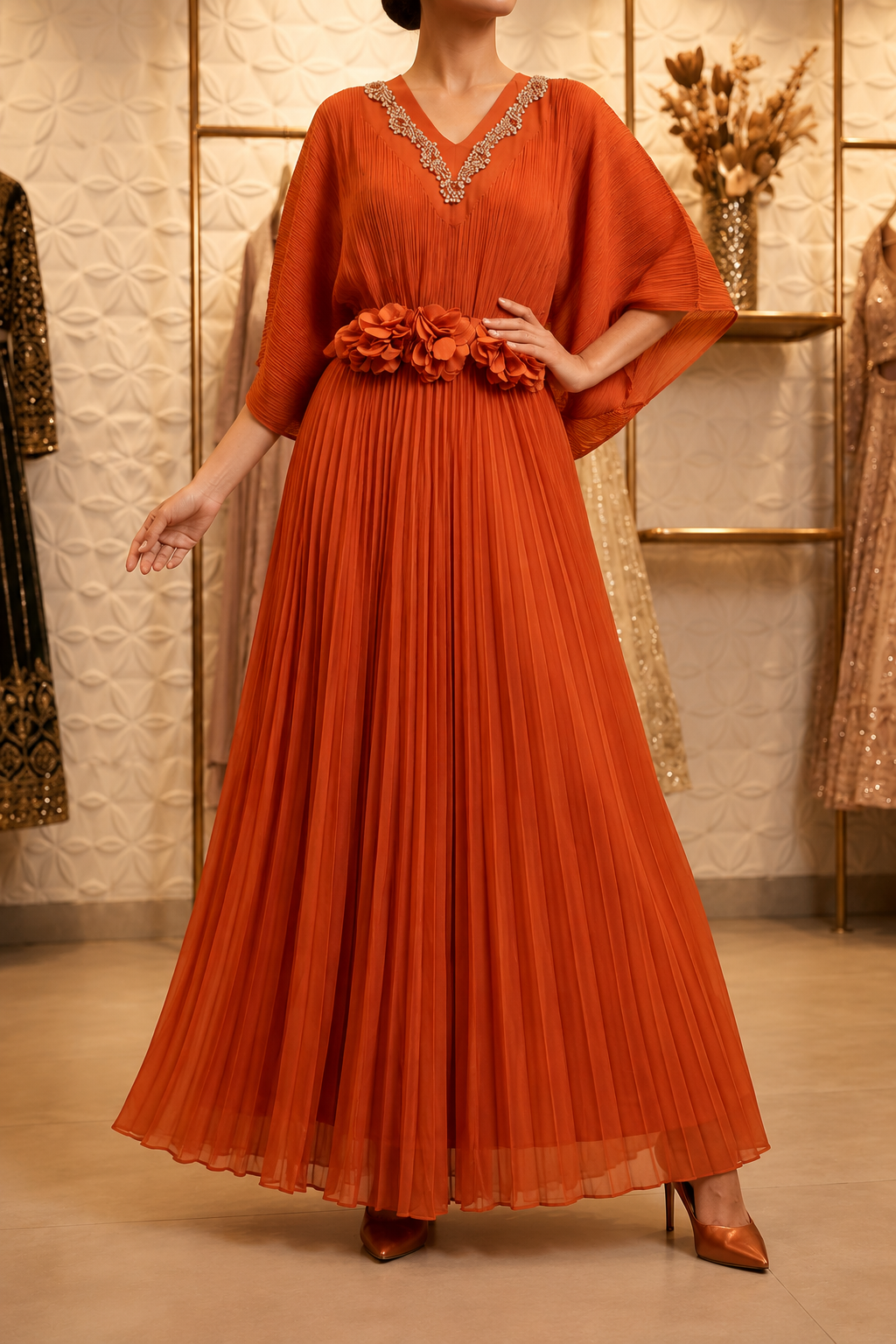 AA 0112C Amber Kaftan Gown