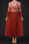 Rust Rose Pleated Dress