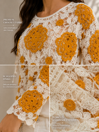 AA 141 Sunflower Crochet Top