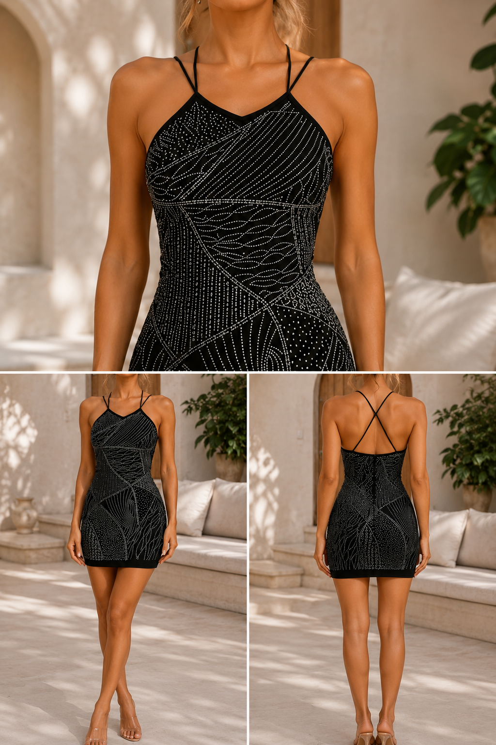 AA 0112C Crystal Bodycon Dress