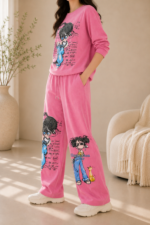 AA 0111C Cartoon Lounge Co-Ord Set