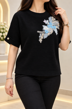 Bloom Embellished Knit Top GG
