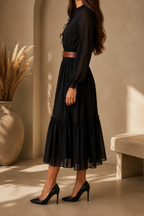 AA 0112C Midnight Grace Ruffle Dress