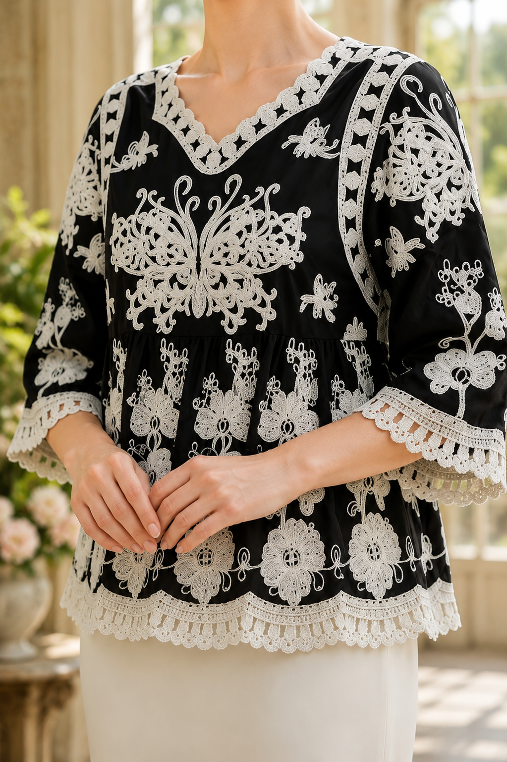 AA 0114C Garden Lace Top