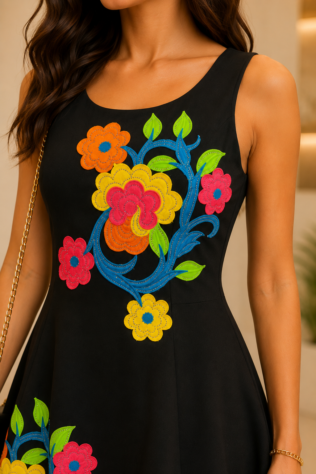 AA 144 Embroidered Skater Dress
