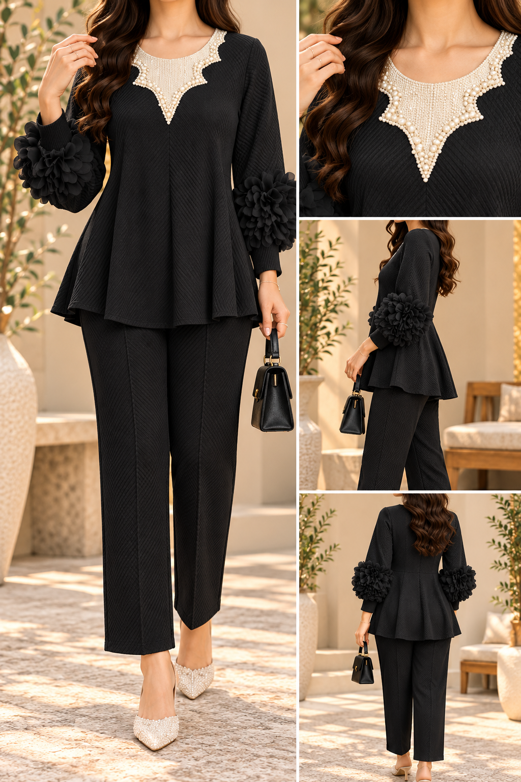 AA 0111 Floral Sleeve Co-ord Set