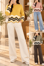 AA 011 Chevron Pattern Cable-Knit Sweater