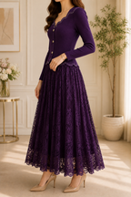 AA 0112F Elegance Lace Magic Maxi Dress