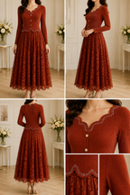 AA 0112F Elegance Lace Magic Maxi Dress