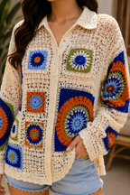 AA 142 Boho Patch Crochet Top