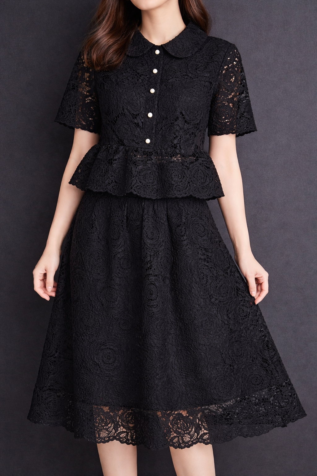 Noir Lace Charm Dress