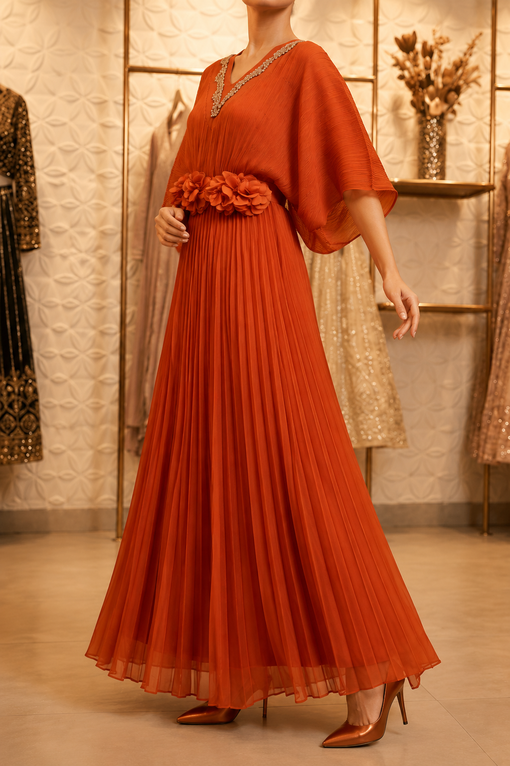 AA 0112C Amber Kaftan Gown