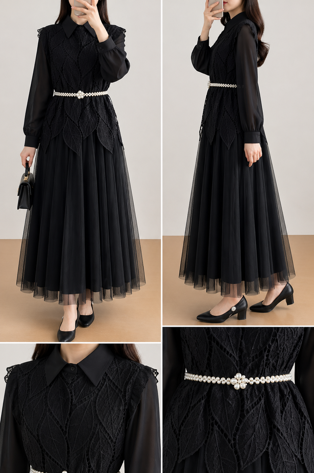 AA 117 Leaves Lace Dress