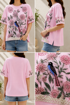 AA 0111F Blossom Pearl Embellished Tee