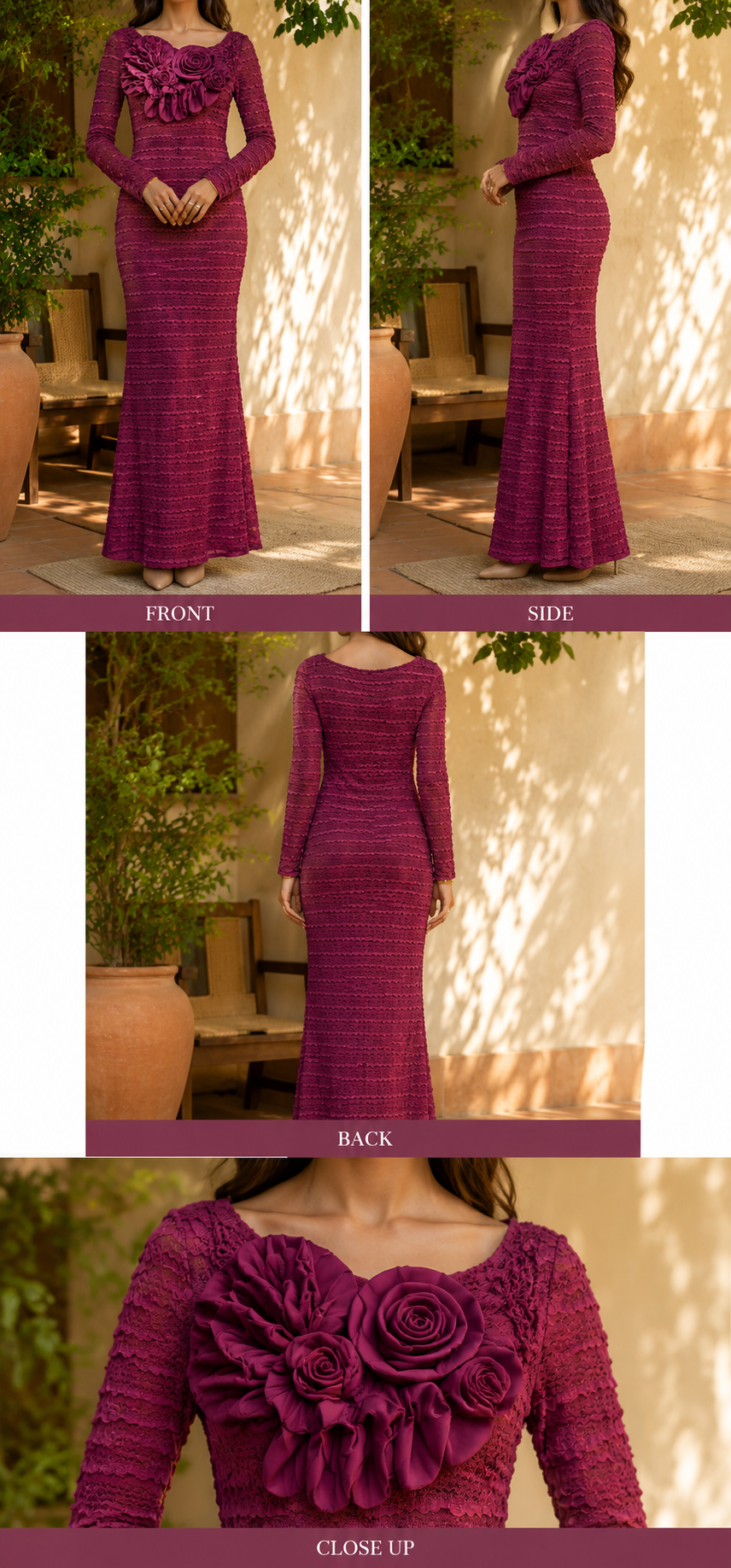 AA 153 Taupe Lace Maxi Dress