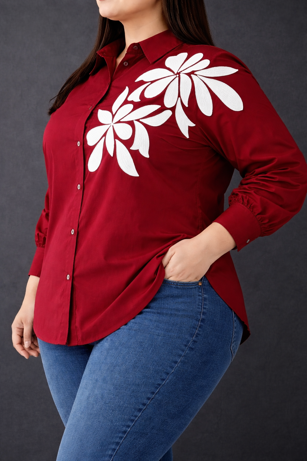 Crimson Flower Shirt