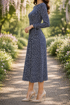 AA 0114C Midnight Polka Dress