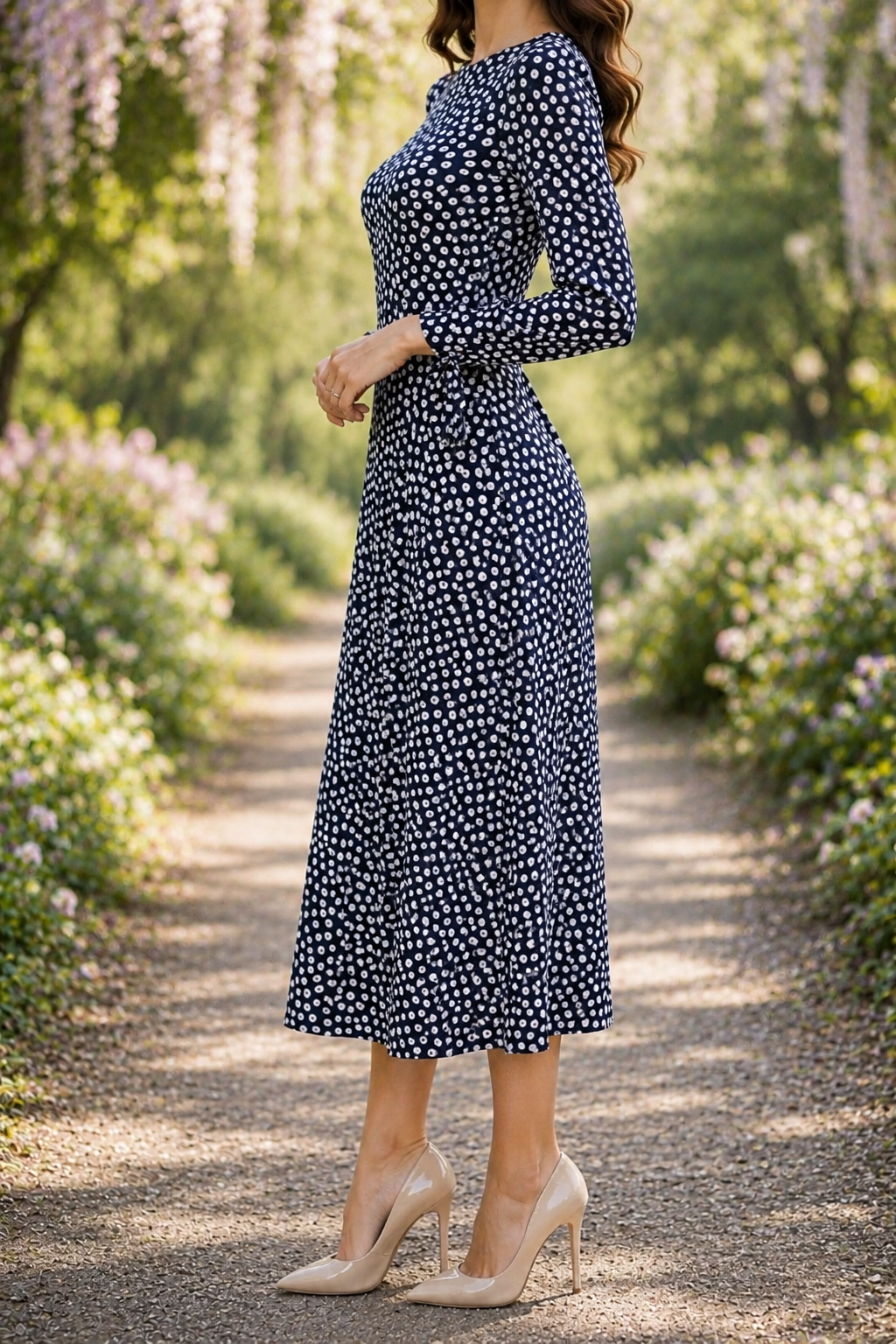 AA 0114C Midnight Polka Dress