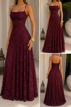 AA 0112C Blossom Lace Evening Gown