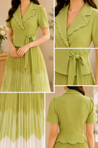 AA 0112F Pearl Luxe Magic Pleated Dress