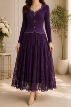 AA 0112F Elegance Lace Magic Maxi Dress