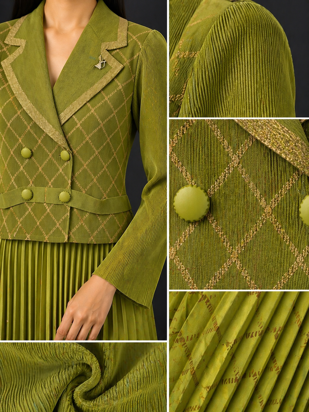 Green Grace Pleated Dress