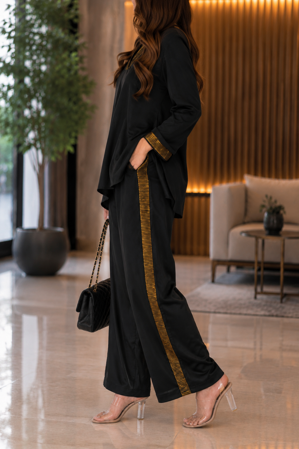 AA 0112C Midnight Gold Co-ord Set