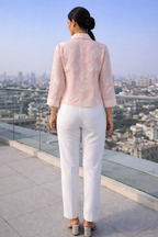 Blush Pink Embroidered Shirt Top