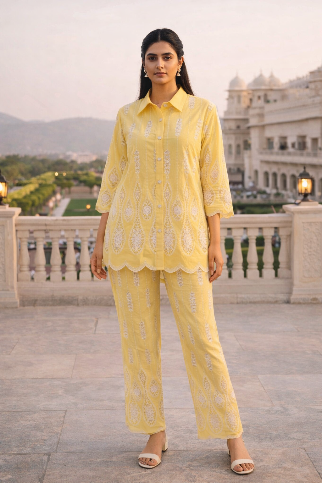 Yellow Embroidered Co-ord Set