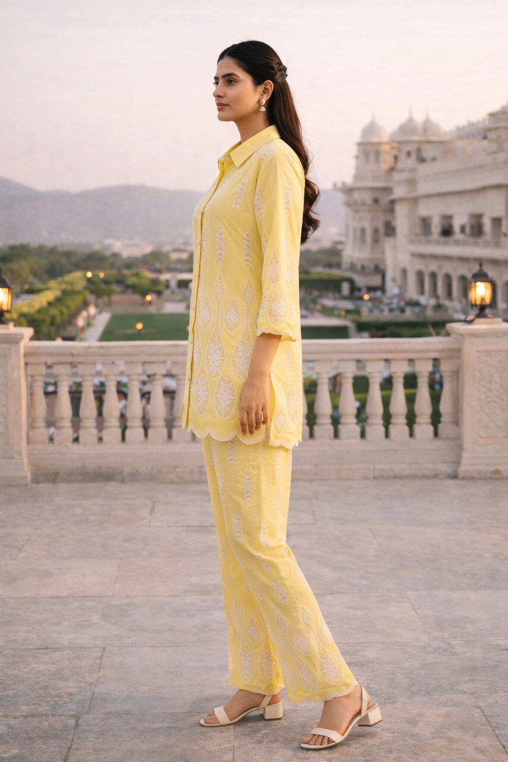 Yellow Embroidered Co-ord Set