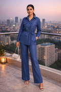 Blue Belted Co-ord Set
