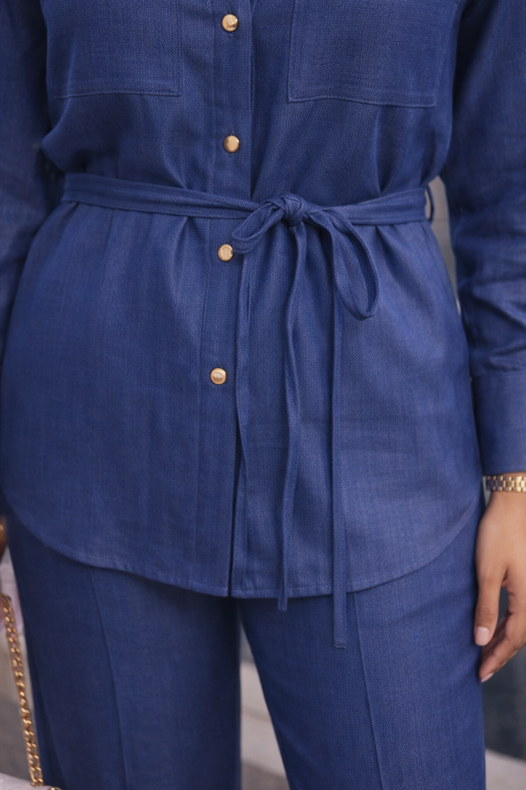 Blue Belted Co-ord Set