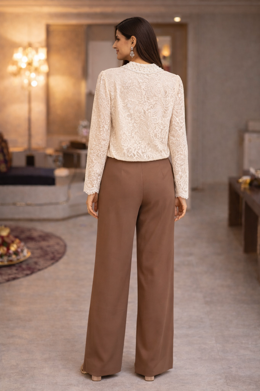 Pearl Blossom Lace Top