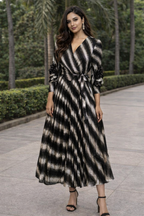 AV1162-Metallic Muse Pleated Dress