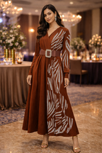 AL5231-Rust Ember Statement Gown