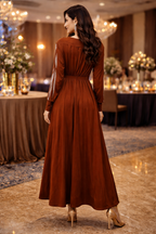 AL5231-Rust Ember Statement Gown