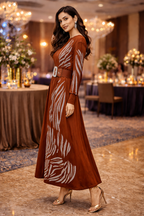 AL5231-Rust Ember Statement Gown