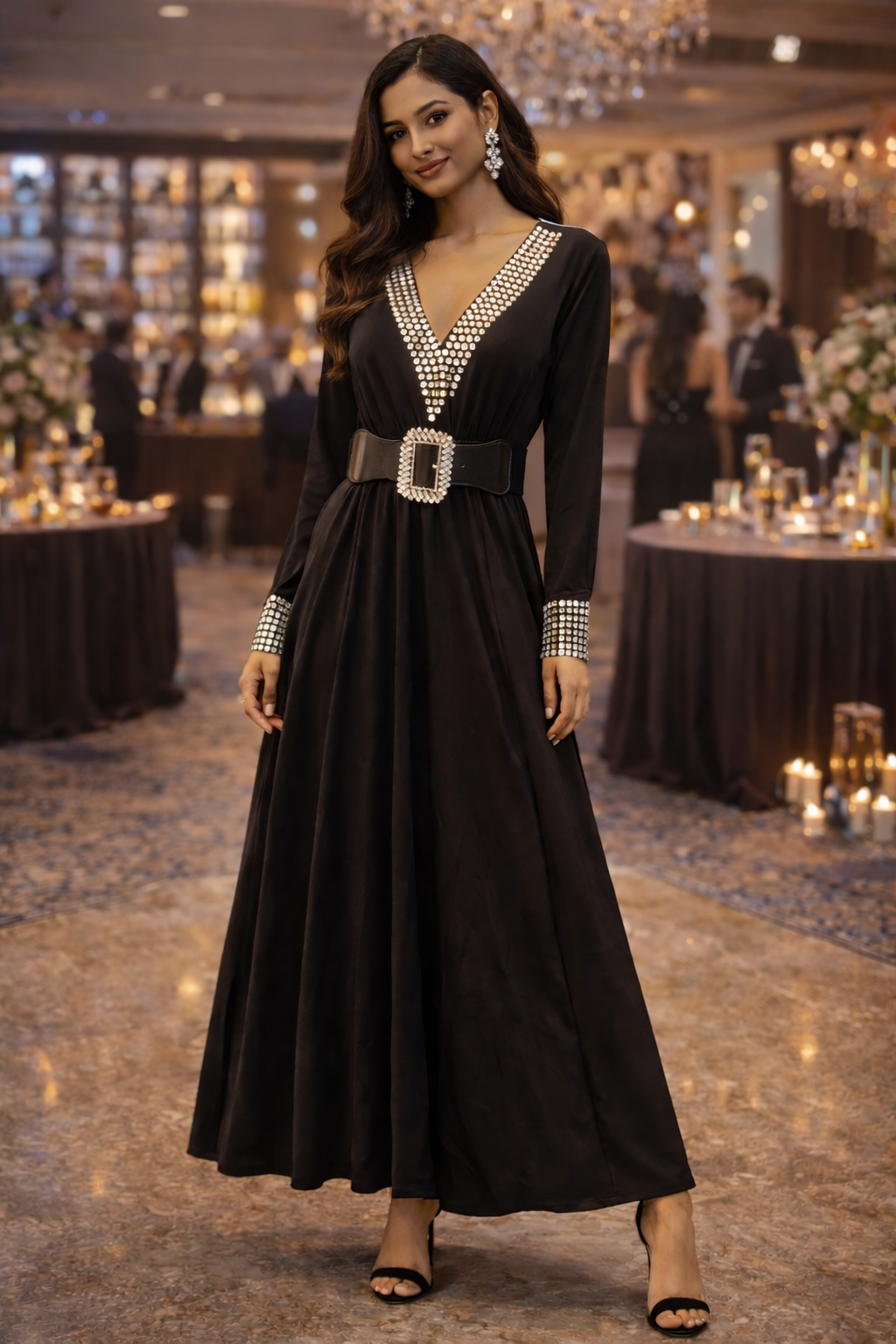 AP1458-Black Opal Party Dress