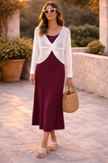 Twist Knit Overlay Dress